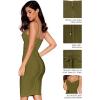 meilun Womens Rayon Belt Detail Bandage Bodycon Party Dress(Ivygreen)