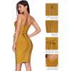 meilun Womens Rayon Belt Detail Bandage Bodycon Party Dress(Olive)