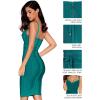 meilun Womens Rayon Belt Detail Bandage Bodycon Party Dress(Peacockgreen)