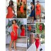 meilun Womens Rayon Belt Detail Bandage Bodycon Party Dress(Red)