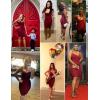 meilun Womens Rayon Belt Detail Bandage Bodycon Party Dress(Wine)