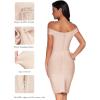 meilun Women’s Rayon Off Shoulder Bandage Bodycon Party Dress(Beige)
