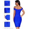 meilun Women’s Rayon Off Shoulder Bandage Bodycon Party Dress(Blue-2)