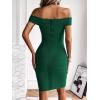 meilun Women’s Rayon Off Shoulder Bandage Bodycon Party Dress(Green)