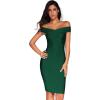 meilun Women’s Rayon Off Shoulder Bandage Bodycon Party Dress(Green)