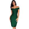 meilun Women’s Rayon Off Shoulder Bandage Bodycon Party Dress(Green)