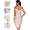meilun Women’s Rayon Off Shoulder Bandage Bodycon Party Dress(Light Pink)