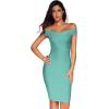 meilun Women’s Rayon Off Shoulder Bandage Bodycon Party Dress(Lightgreen)