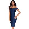 meilun Women’s Rayon Off Shoulder Bandage Bodycon Party Dress(Navy)
