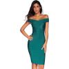 meilun Women’s Rayon Off Shoulder Bandage Bodycon Party Dress(Peacockgreen)