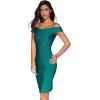 meilun Women’s Rayon Off Shoulder Bandage Bodycon Party Dress(Peacockgreen)
