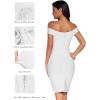 meilun Women’s Rayon Off Shoulder Bandage Bodycon Party Dress(White)