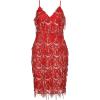 meilun Womens Sequin 1920s Flapper Dress Inspired Evening Party Dance Dress(Red)