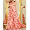 Plus Size One Shoulder Cut Out Chiffon Casual Maxi Dress Floral Holiday Beach Long Dresses(A-asshown)