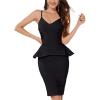 Classic Contour Bandage Top and Skirt Two Piece Set Ceremonial Gown for Presiding Officers(Black)