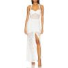 Hanging Lace Long Sleeveless Backless Slim Home Coming Holiday Bridesmaid Dresses(White)