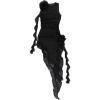 Sheer Mesh Fashion Day Dress Floral Tassel Ruffle y2k Nightclub Dress(Black)