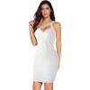 Womens One Shoulder Beaded Bodycon Bandage Dresses Mini Celebrity Party Night Club Dress(White)