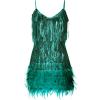 Women’s Sequin Cocktail Dresses 1920s Flapper Dress Gatsby Fringe Mini Dresses Feather Prom Party Dress(A-green)