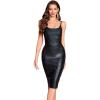meilun Bandage Bodycon Cocktail Dress for Wedding Guest Strap Foil Formal Gowns Evening Dress(Black)