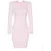 meilun Long Sleeve Mini Bandage Dress for Women Jacquard Sexy Formal Ladies Dresses for Wedding Guest(A-light Pink)