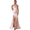 meilun Off-Shoulder Strapless Dress Elegant Long Evening Gown for Formal Occasions(Beige)
