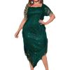meilun Plus Size Chiffon Formal Maxi Dress Batwing Sleeve Ruched Shawl Long Evening Gowns(A-green)