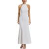 meilun Satin Bridesmaid Dress White Luxury Evening Gown Everyday Off-The-Shoulder Strapless Dress(White1)