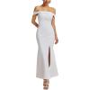 meilun Satin Bridesmaid Dress White Luxury Evening Gown Everyday Off-The-Shoulder Strapless Dress(White2)