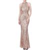 meilun Sequin Maxi Dress with Bead Sleeve Long Gowns Elegant Dresses for Women Evening Party(A-champagne Gold)