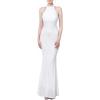 meilun Sequin Maxi Dress with Bead Sleeve Long Gowns Elegant Dresses for Women Evening Party(A-white)