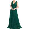meilun Sparkly Women’s Knot-Bow Strap Formal Dress Evening Gown Wedding Guest Dress Elegant V Neck Bridesmaid Long Dress(A-green)