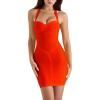 meilun Women’s Celebrity Bandage Bodycon Dress Party Dinner Banquet Mini Dresses(Red)