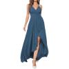 meilun Women’s Sleeveless Formal Evening Gown Chiffon Bridesmaid Long Dresses Wedding Party Dress(A-blue)