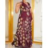 meilun Plus Size V-Neck Sleeveless Sequins Formal Evening Gowns Peacock Feather Cocktail Party Long Dress for Wedding Guest(A-wine)