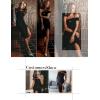 meilun Women’s One Shoulder Bandage Dresses for Women Wedding Guest Sexy Formal Midi Dress(Black)