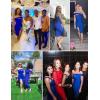 meilun Women’s One Shoulder Bandage Dresses for Women Wedding Guest Sexy Formal Midi Dress(Blue)