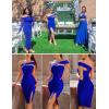 meilun Women’s One Shoulder Bandage Dresses for Women Wedding Guest Sexy Formal Midi Dress(Blue)