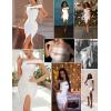 meilun Women’s One Shoulder Bandage Dresses for Women Wedding Guest Sexy Formal Midi Dress(White)
