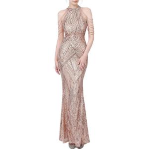 meilun Sequin Maxi Dress with Bead Sleeve Long Gowns Elegant Dresses for Women Evening Party(A-champagne Gold)