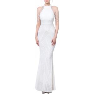 meilun Sequin Maxi Dress with Bead Sleeve Long Gowns Elegant Dresses for Women Evening Party(A-white)