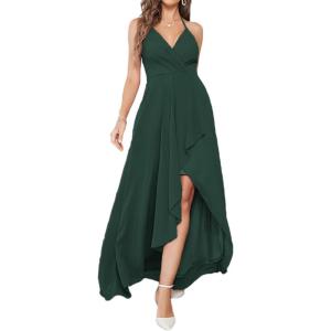 meilun Women’s Sleeveless Formal Evening Gown Chiffon Bridesmaid Long Dresses Wedding Party Dress(A-green)