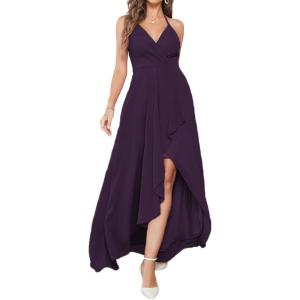 meilun Women’s Sleeveless Formal Evening Gown Chiffon Bridesmaid Long Dresses Wedding Party Dress(A-purple)