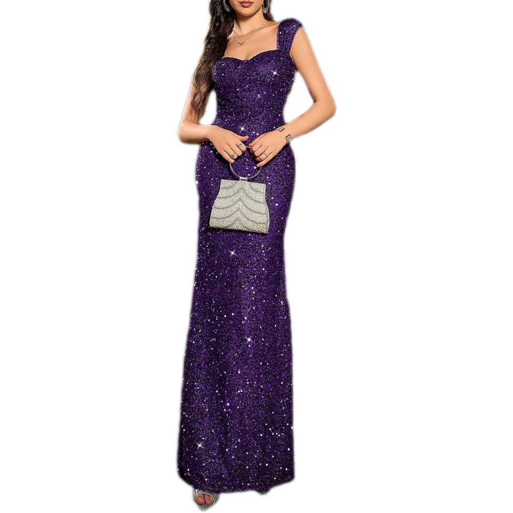 imagemeilun Elegant Formal Dress Sequin Prom Evening Gowns Fishtail Maxi Dresses Cocktail Party DressApurple