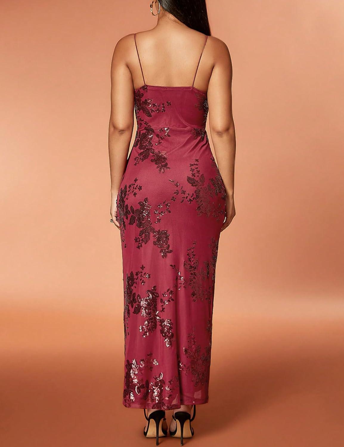 imagemeilun Sparkly Spaghrtti Strap Sequin Formal Dress Evening Gowns High Slit Long Prom Wedding Guest DressAwine