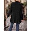 Long-Sleeved Cardigan Sweater Casual Solid-Color Fashionable Long-Length Slim-Fit Cardigan(Black)