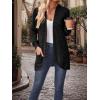 Long-Sleeved Cardigan Sweater Casual Solid-Color Fashionable Long-Length Slim-Fit Cardigan(Black)