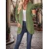 Long-Sleeved Cardigan Sweater Casual Solid-Color Fashionable Long-Length Slim-Fit Cardigan(Green)