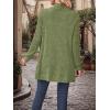 Long-Sleeved Cardigan Sweater Casual Solid-Color Fashionable Long-Length Slim-Fit Cardigan(Green)