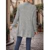 Long-Sleeved Cardigan Sweater Casual Solid-Color Fashionable Long-Length Slim-Fit Cardigan(Grey)